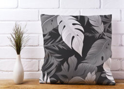 Warren Reed Designer Black White Tropical Leaves Cushions 45Cm X 45Cm - thumbnail 2