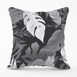 Warren Reed Designer Black White Tropical Leaves Cushions 45Cm X 45Cm - thumbnail 1