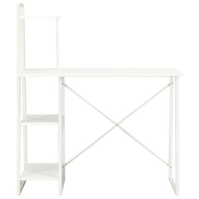 Berkfield Modern Desk With Shelving Unit White 102X50X117 Cm - image 1