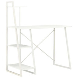 Berkfield Modern Desk With Shelving Unit White 102X50X117 Cm - thumbnail 2