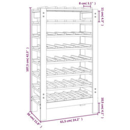 Walplus Wine Rack 61.5X30X107.5 Cm Solid Wood Pine - thumbnail 8