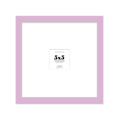 "5X5"" Lilac Picture Frame - 5X5"" Square Frame With 1X1"" Mount For 5X5""/1X1"" Pictures Art Deco Style Wall Art, 1 Pack" - image 1