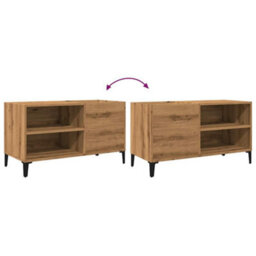 Berkfield Record Cabinet Artisan Oak 84.5X38X48 Cm Engineered Wood - thumbnail 7