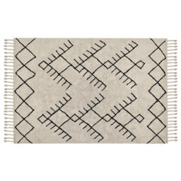 Beliani Rug Erler Light Beige 140 X 200 Cm Cotton - thumbnail 1