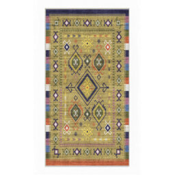 Decoranddecor Rug, Washable Rugs, Bedroom Kitchen Rugs, 80X150Cm, Non-Slip, Pet Friendly, Low Pile, Geometric Rug - Lyra - thumbnail 2