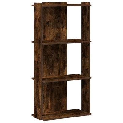Berkfield Elegant Bookcase 3-Tier Smoked Oak 60X30X120 Cm Engineered Wood - image 1