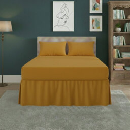Fitted Valance Bed Sheet Polycotton Mattress Cover And Frill Easy Care Mustard