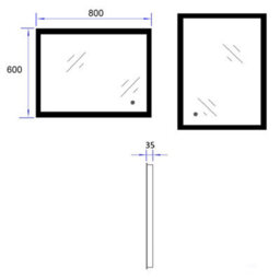 Emke Bathroom Mirror With Shaver Socket, Wall Mounted Led Mirror With Extra Fuse, Dimmable & Demister, 600X800mm - thumbnail 9