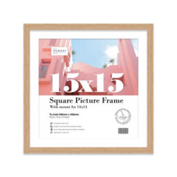 "15X15"" Oak Picture Frame - 15X15"" Square Frame With 14X14"" Mount For 15X15""/14X14"" Pictures Art Deco Style Gallery Wall, 1 Pack" - thumbnail 1