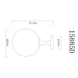 Luminosa Lighting Luminosa Dalton Globe Ceiling Light Matt Black Ball Smoke Glass Shade 1X E27 - thumbnail 5
