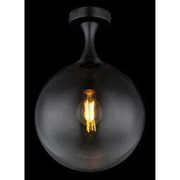 Luminosa Lighting Luminosa Dalton Globe Ceiling Light Matt Black Ball Smoke Glass Shade 1X E27 - thumbnail 3