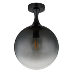 Luminosa Lighting Luminosa Dalton Globe Ceiling Light Matt Black Ball Smoke Glass Shade 1X E27 - thumbnail 2