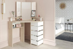 Parisot Corner Dressing Table White/oak Affect - thumbnail 2