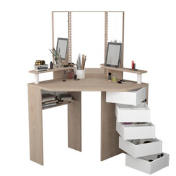 Parisot Corner Dressing Table White/oak Affect - thumbnail 3