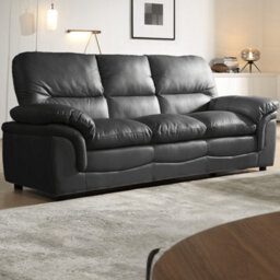 Furniture Instore Verona Grey Leather Aire 3 Seater Sofa - thumbnail 2