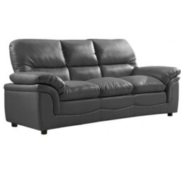 Furniture Instore Verona Grey Leather Aire 3 Seater Sofa