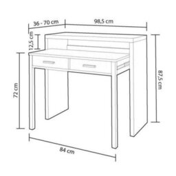 Amos Mann Furniture Vienna Artic White Extending Computer Desk Console Dressing Table - thumbnail 2
