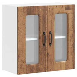 Berkfield Durable Kitchen Wall Cabinet With Glass Door Kalmar Old Wood Engineered Wood