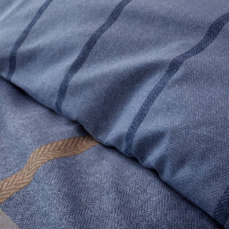 Catherine Lansfield Bedding Brushed Cotton Melrose Tweed Check Reversible Duvet Cover Set With Pillowcases Blue - thumbnail 4