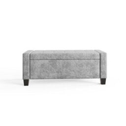 Gfw Verona Crushed Velvet Storage Ottoman Bench Grey - thumbnail 4