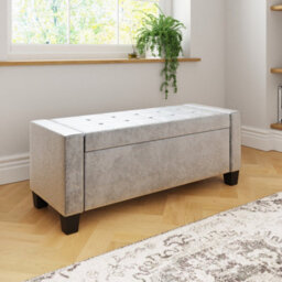 Gfw Verona Crushed Velvet Storage Ottoman Bench Grey - thumbnail 3