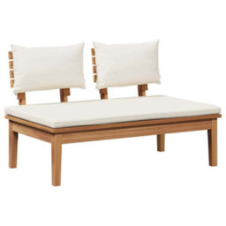 Walplus Garden Bench Set With Cushion 4 Pcs Brown And Cream - thumbnail 5