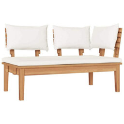 Walplus Garden Bench Set With Cushion 4 Pcs Brown And Cream - thumbnail 7