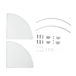 Living And Home 2 Pcs Silver Glass Bathroom Corner Shelf  Wall Mounted 6mm Tempered Glass - thumbnail 7