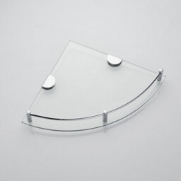 Living And Home 2 Pcs Silver Glass Bathroom Corner Shelf  Wall Mounted 6mm Tempered Glass - thumbnail 4