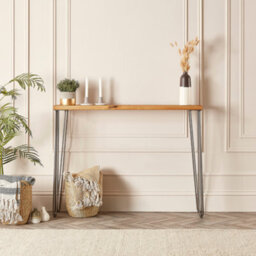 Rustic Console Table With Hairpin Legs - Narrow Entryway Table - Off The Grain 110Cm (L) - thumbnail 2