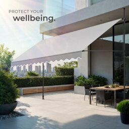 Tectake Awning With Hand Crank - Pressure Fitted , Height Adjustable 400 X 180 Cm - Light Grey - thumbnail 7