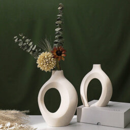 Woodside Home Living Ceramic Interlocking Modern Vase Set - thumbnail 1