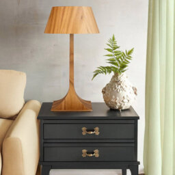 Luminosa Lighting Elstead Nostalgia Table Lamp With Round Tapered Shade Teak - thumbnail 4