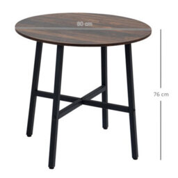 80Cm Round Kitchen Table, Dining Table For Small Spaces, Steel Leg - thumbnail 2