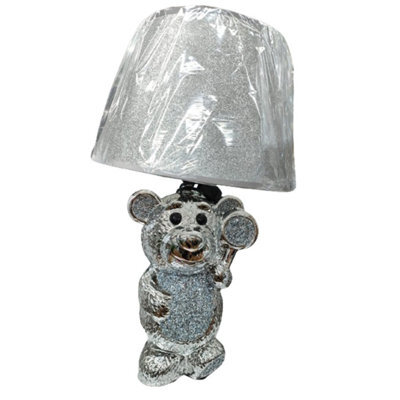 Biznest The Pooh Table Lamp With Shadecrushed Jewel Romany Diamante Silver