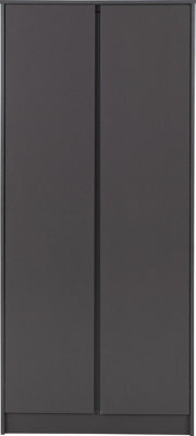 Seconique Malvern 2 Door Wardrobe In Grey Finish Hanging Rail And Shelf - image 1