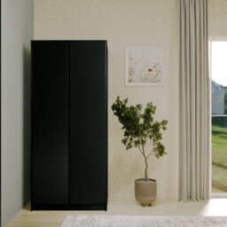Seconique Malvern 2 Door Wardrobe In Grey Finish Hanging Rail And Shelf - thumbnail 3