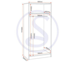 Seconique Malvern 2 Door Wardrobe In Grey Finish Hanging Rail And Shelf - thumbnail 5