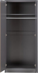 Seconique Malvern 2 Door Wardrobe In Grey Finish Hanging Rail And Shelf - thumbnail 9