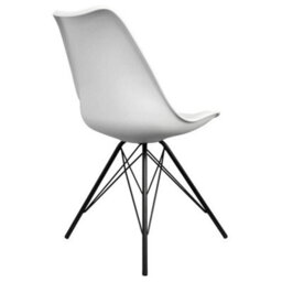 Fusion Living Soho White Plastic Dining Chair With Black Metal Legs - thumbnail 4