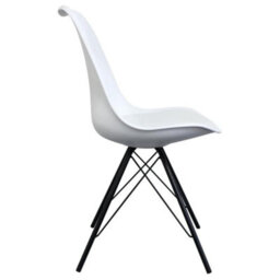 Fusion Living Soho White Plastic Dining Chair With Black Metal Legs - thumbnail 5