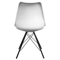 Fusion Living Soho White Plastic Dining Chair With Black Metal Legs - thumbnail 3