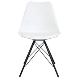 Fusion Living Soho White Plastic Dining Chair With Black Metal Legs - thumbnail 6