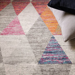 The Rug Edit Grey Pink Modern Muse Harlequin Diamond Geometric Rug - thumbnail 3