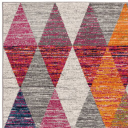 The Rug Edit Grey Pink Modern Muse Harlequin Diamond Geometric Rug - thumbnail 5