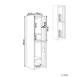 Wyld And Coco White And Grey 2-Tier Lockable Metal Locker With Shelves And Clothes Rails, 38 X 45 X 185 Cm - thumbnail 4