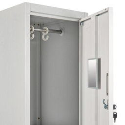 Wyld And Coco White And Grey 2-Tier Lockable Metal Locker With Shelves And Clothes Rails, 38 X 45 X 185 Cm - thumbnail 7