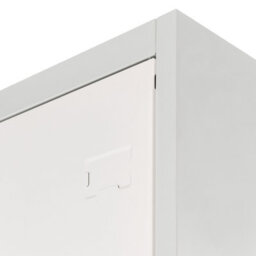 Wyld And Coco White And Grey 2-Tier Lockable Metal Locker With Shelves And Clothes Rails, 38 X 45 X 185 Cm - thumbnail 8