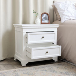 Melody Maison Pair Of Large White Two Drawer Bedside Tables - Daventry White Range - thumbnail 3