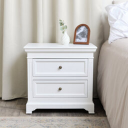 Melody Maison Pair Of Large White Two Drawer Bedside Tables - Daventry White Range - thumbnail 4